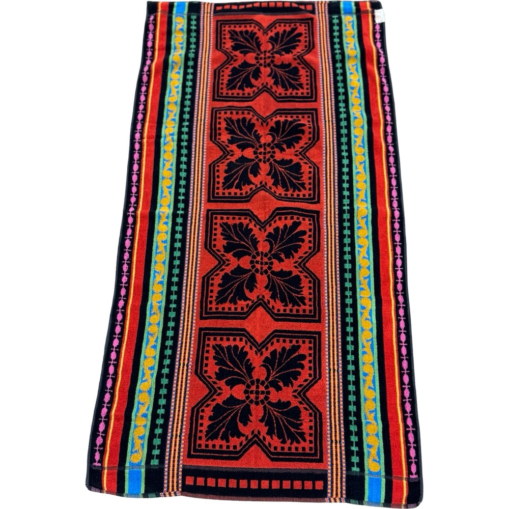 Royal Terry Beach Towel Unisex OS Multi Good Vintage 70s Spain Cotton Geometric